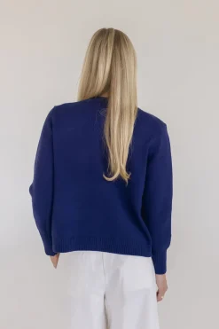 Astrid Long Sleeve Button Down Cardigan Navy