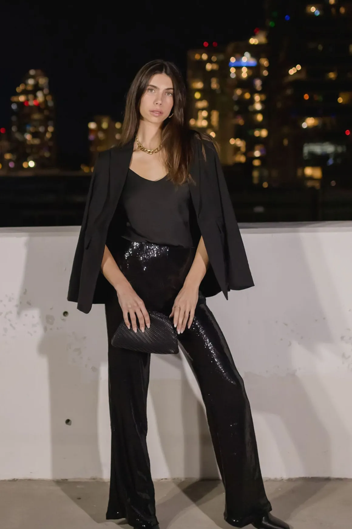 Brianna Notched Lapel Blazer Black