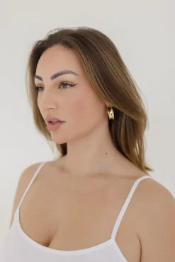 Caelin Chunky Hoop Earrings Gold