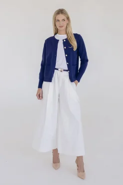 Calla High Waist Wide Leg Pants White