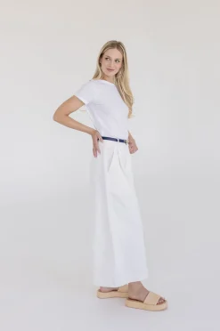 Calla High Waist Wide Leg Pants White