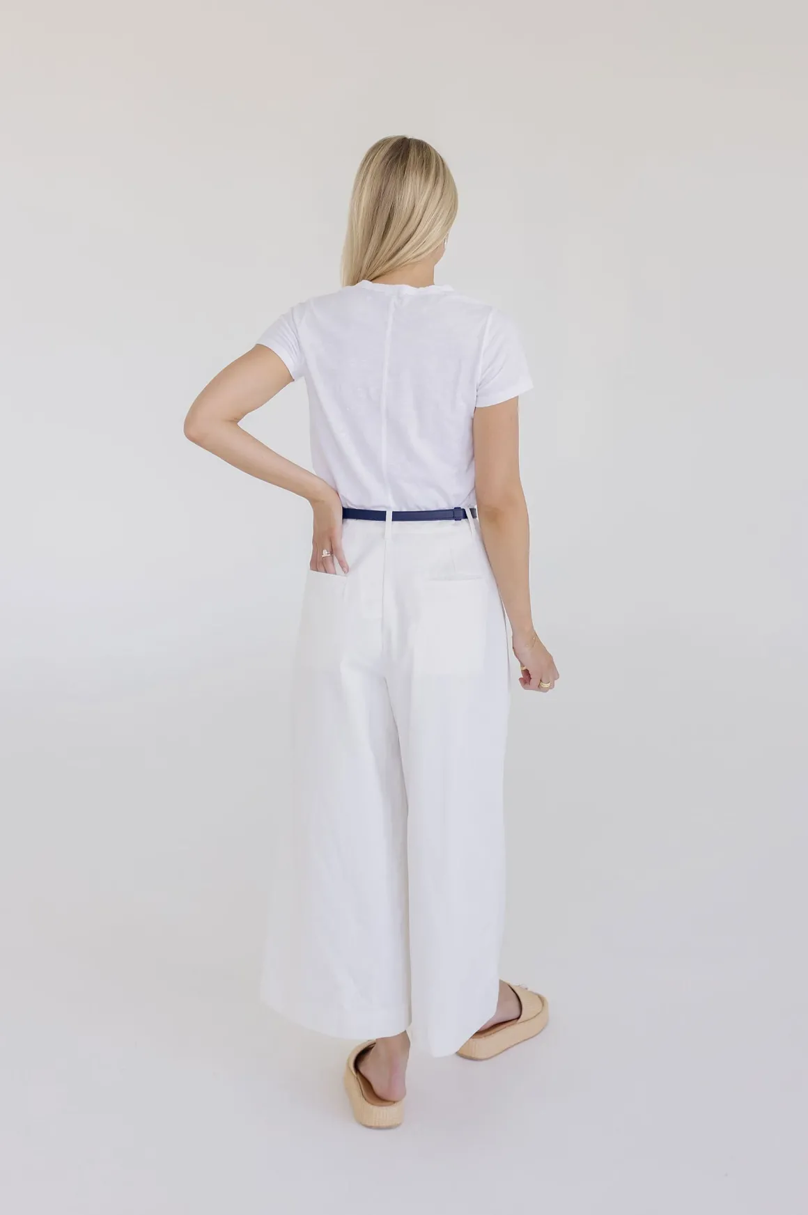 Calla High Waist Wide Leg Pants White