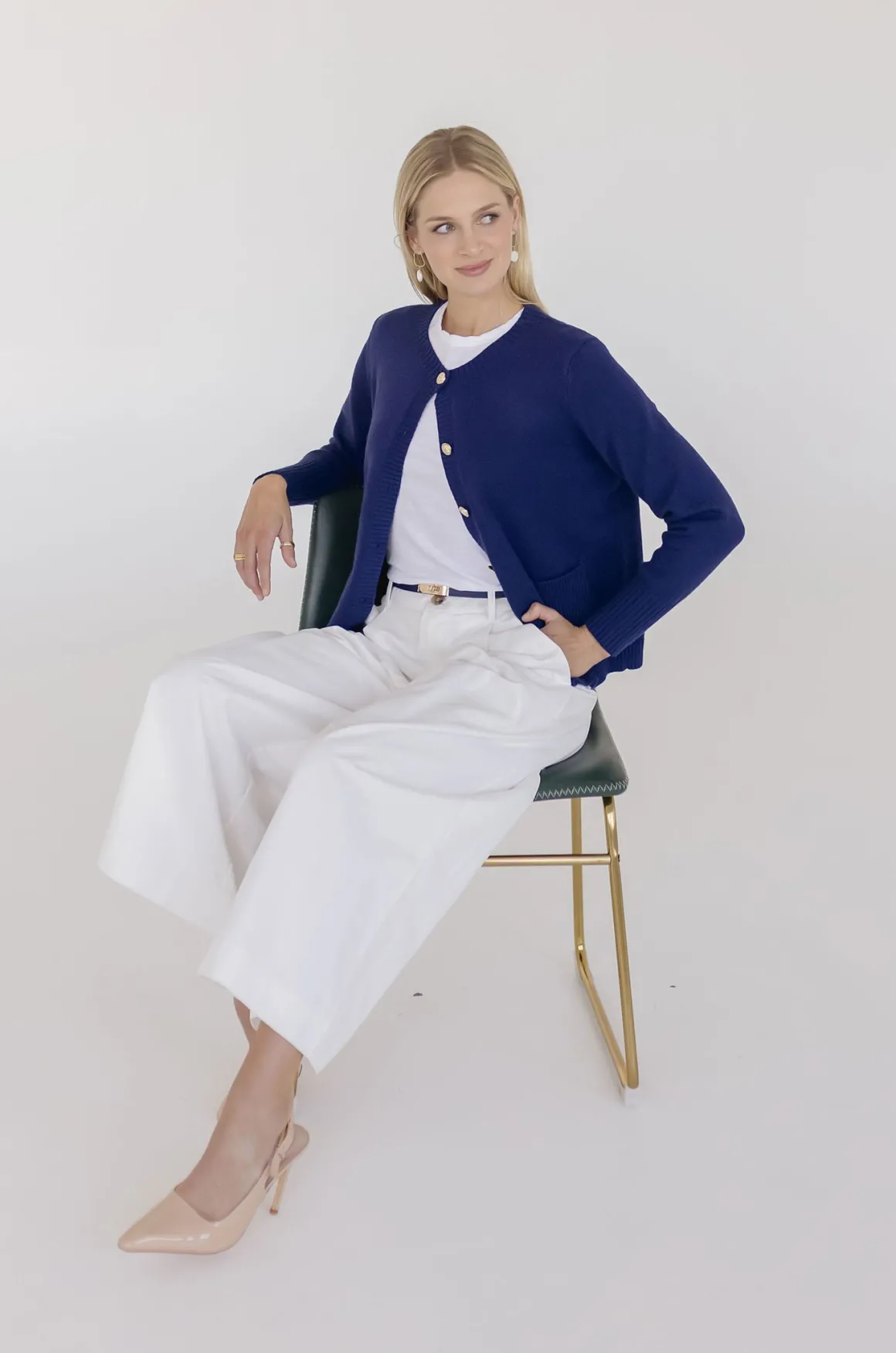 Calla High Waist Wide Leg Pants White