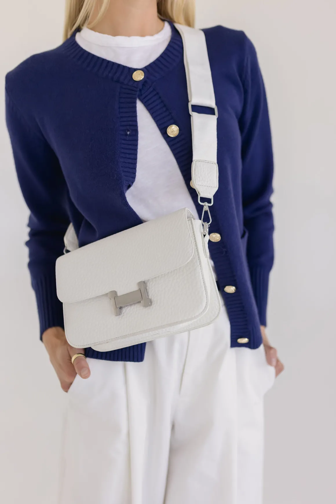 Casey Faux Leather Crossbody Purse White