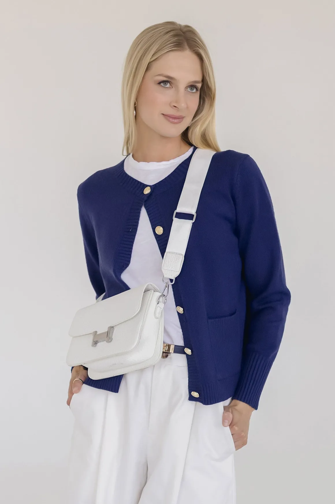 Casey Faux Leather Crossbody Purse White