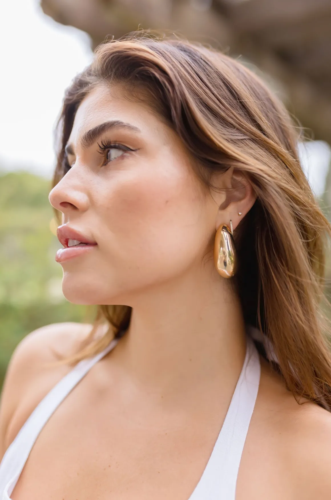 Cassie Oversized Teardrop Earrings Gold