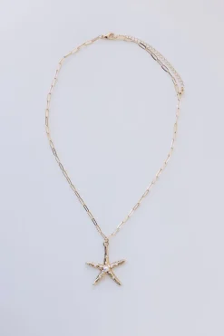 Cher Starfish Charm Necklace Gold