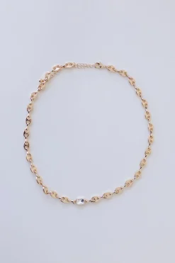 Crystal Rhinestone Chocker Necklace Gold