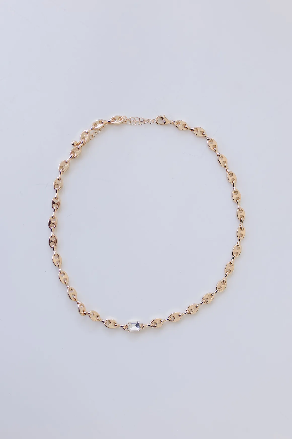 Crystal Rhinestone Chocker Necklace Gold