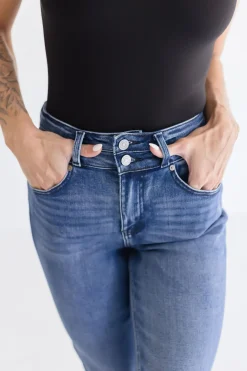 Davie High Rise Flare Leg Jeans Dark Wash