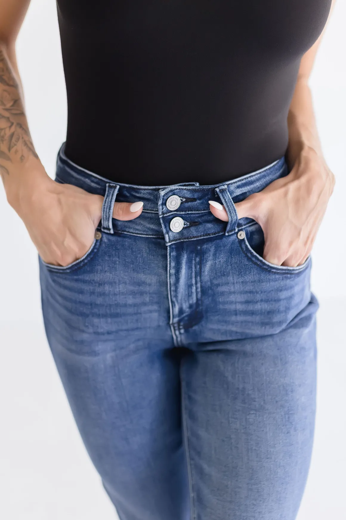Davie High Rise Flare Leg Jeans Dark Wash