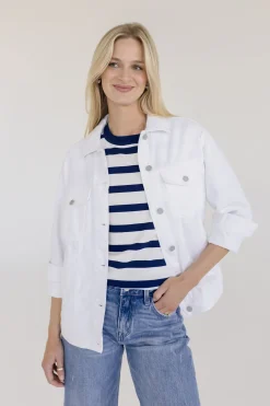 Delaney Long Sleeve Oversized Denim Jacket White