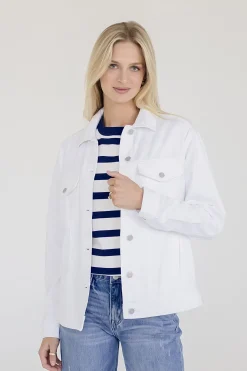 Delaney Long Sleeve Oversized Denim Jacket White