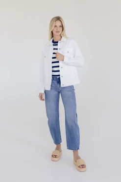 Delaney Long Sleeve Oversized Denim Jacket White