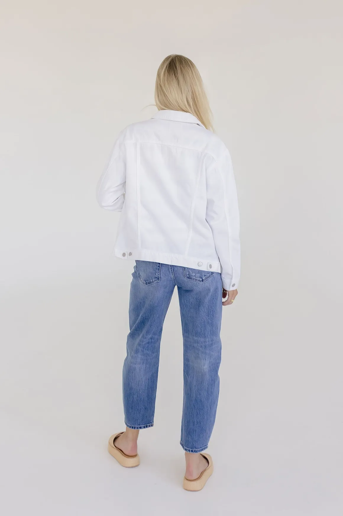 Delaney Long Sleeve Oversized Denim Jacket White