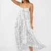 Emily Sleeveless Patchwork Floral Print Maxi Dress Cream