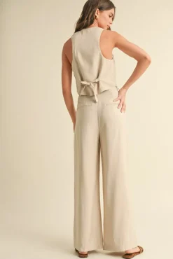 Evelyn High Waist Wide Leg Pants Khaki
