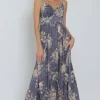 Genesis Sleeveless Floral Print Maxi Dress Blue