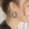 Harlow Latch Hoop Earrings Silver