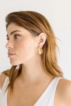 Jenna Chunky Hoop Earrings Gold