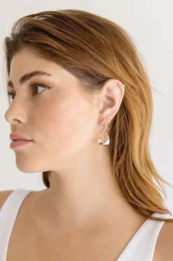 Joni Twisted Teardrop Earrings Gold