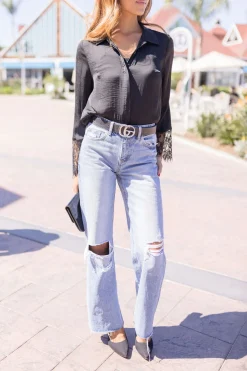 Kendra Logo Buckle Belt Black