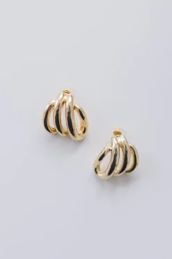 Khloe Twisted Stacked Earrings Gold