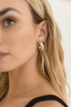 Kiya Chunky Hoop Earrings Silver