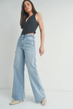 Lilly High Rise Wide Leg Jeans Light Wash