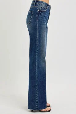 Marjorie High Rise Straight Leg Jeans Dark Wash