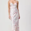 Poppy Sleeveless Floral Print Maxi Dress Ivory
