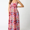 Rosemary Sleeveless Floral Print Maxi Dress Pink