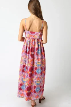 Rosemary Sleeveless Floral Print Maxi Dress Pink