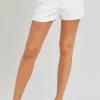 Rowan High Rise Denim Shorts White