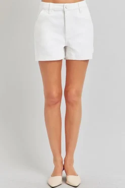 Rowan High Rise Denim Shorts White
