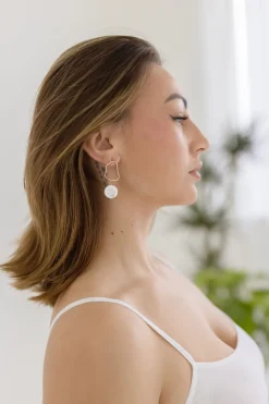 Stassi Abstract Pearl Drop Earrings Gold
