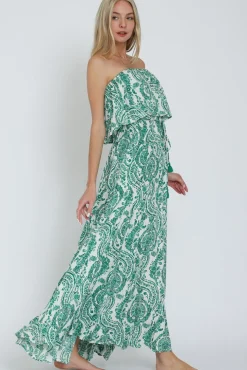 Tida Sleeveless Paisley Print Maxi Dress Green