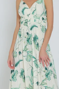 Tinsley Sleeveless Printed Maxi Dress Green