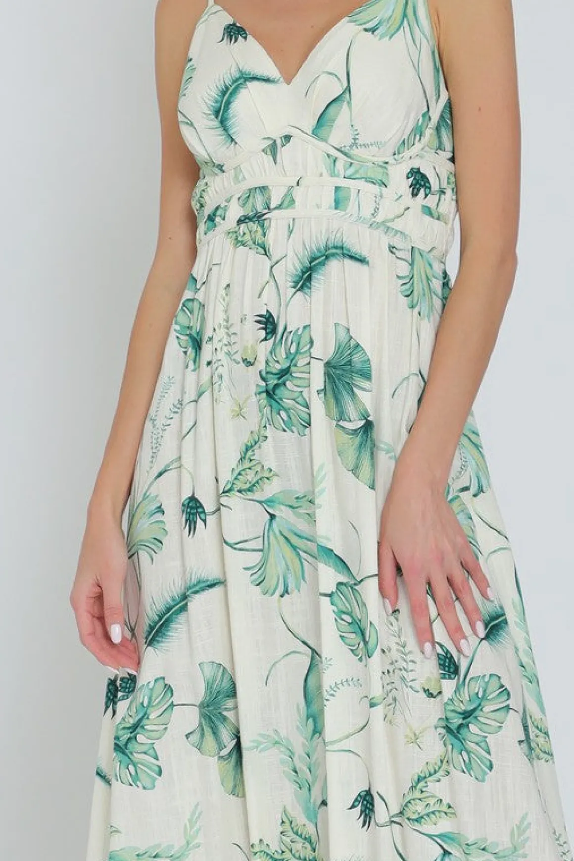 Tinsley Sleeveless Printed Maxi Dress Green