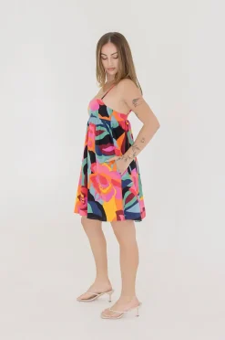 Tyra Sleeveless Floral Print Mini Dress