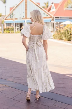 Waitlist 5/10 ♥ Jess Short Puff Sleeve Floral Print Midi Dress Peach