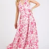 Waitlist 5/14 ♥ Alessandra Sleeveless Halter Floral Print Maxi Dress Pink