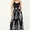 Waitlist 4/16 ♥ Isabella High Rise Abstract Print Wide Leg Pants Black
