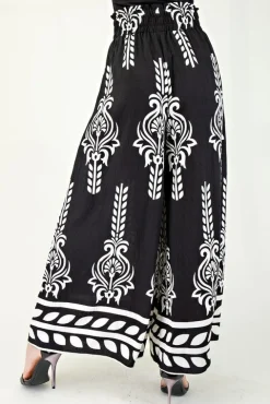 Waitlist 4/16 ♥ Isabella High Rise Abstract Print Wide Leg Pants Black