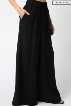 Waitlist 5/5 ♥ Jessie High Waist Woven Wide Leg Pants Black