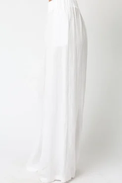 Waitlist 5/5 ♥ Jessie High Waist Woven Wide Leg Pants White