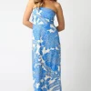 Waitlist 5/5 ♥ Joss Sleeveless Floral Print Maxi Dress Blue