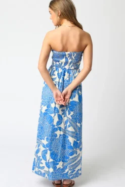Waitlist 5/5 ♥ Joss Sleeveless Floral Print Maxi Dress Blue