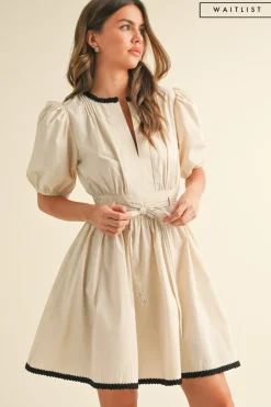 Waitlist 4/25 ♥︎ Julie Short Puff Sleeve Flared Mini Dress Cream