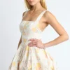 Waitlist 4/20 ♥ Kelsie Sleeveless Floral Print Mini Dress Ivory
